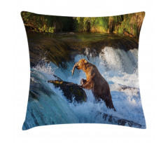 Alaska Waterfall Wildlfie Pillow Cover