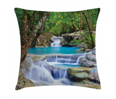 Rocks in Waterfall Lake Pillow Cover