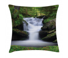 Trees Flowers Waterfall Pillow Cover