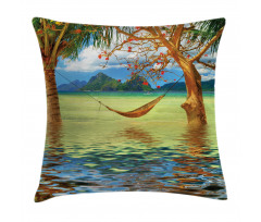 Trees in Tropical Land Pillow Cover