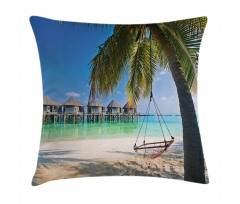 Caribbean Tropical Coast Pillow Cover