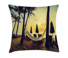 Coconut Exotic Palm Trees Pillow Cover