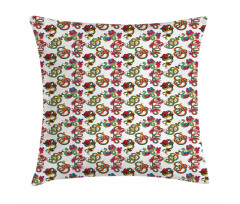 Flowers and Snakes Ornaments Pillow Cover