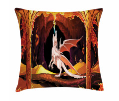 Dangerous Reptile in a Cave Pillow Cover