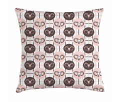 Animal Portraits on Circles Pillow Cover