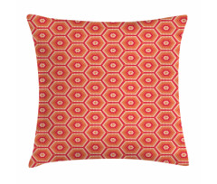 Hexagonal Shapes Tangerine Pillow Cover