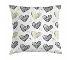 Sketched Hearts Pillow Cover