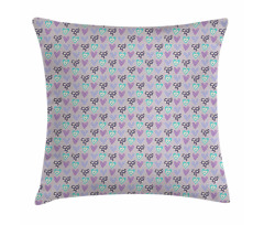 Romance Love Motifs Dots Pillow Cover