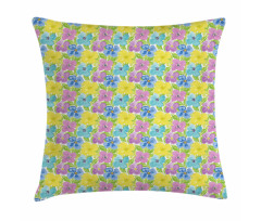 Watercolor Flower and Leaves Pillow Cover