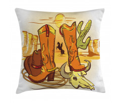 Old Wild Cowboys Rope Pillow Cover