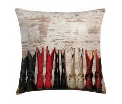 Rustic Wild West Boots Pillow Cover