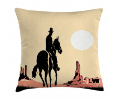 Cowboy Horse Sunset Pillow Cover