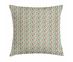 Colorful Detailed Flowers Pillow Cover