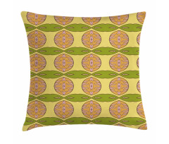 Round Floral Leafy Items Pillow Cover