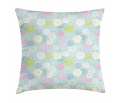 Pastel Colored Rose Flowers Pillow Cover