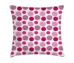 Flower Sketches over Dots Pillow Cover