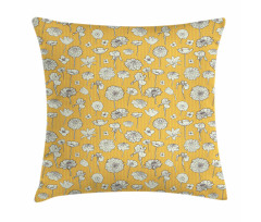 Meadow Flowers on Stripes Pillow Cover