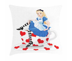 Alice with Cup Pillow Cover