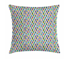 Retro Triangles Rectangles Pillow Cover