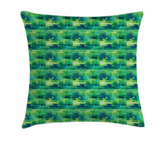 Green Monochrome Triangles Pillow Cover