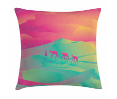 Camel Caravan Man and Sunset Pillow Cover