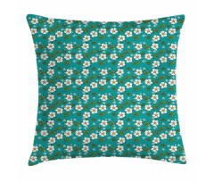 Leaves and Flowers Artwork Pillow Cover