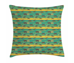 Elephants Hippos Horses Pillow Cover