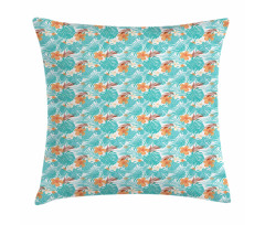 Summer Scene Palms Hibiscus Pillow Cover