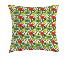 Cheerful Hibiscus Butterfly Pillow Cover