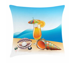 Seascape Summer Beach Pillow Cover