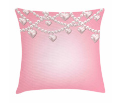 Heart Pearl Necklace Pillow Cover