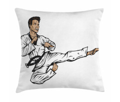 Senpai with Black Belt Kick Pillow Cover