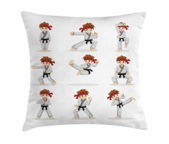 Martial Arts Boy Cartoon Pillow Cover