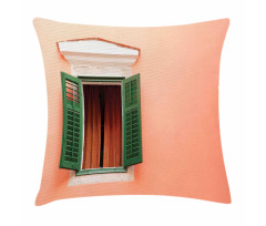 Old Retro House Shutters Pillow Cover