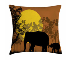 Animals and Trees Pillow Cover