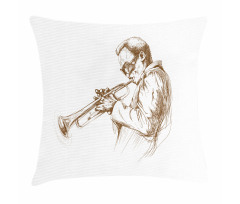 Sketchy Solo Jazz Band Pillow Cover