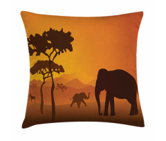 Savanna Mammals Pillow Cover