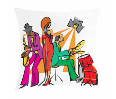 Jazz Band on Stage Pillow Cover