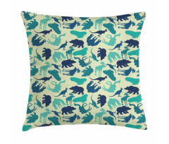 Various Animal Silhouettes Pillow Cover