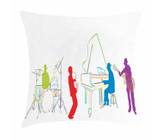 Retro Jazz Band Music Pillow Cover