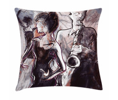 Jazz Musician Saxophone Pillow Cover