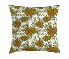 Nostalgic Flower Pine Cones Pillow Cover