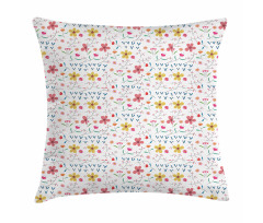 Colorful Wild Meadow Botany Pillow Cover