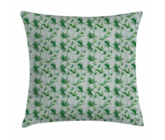 Scattered Palm Leaves Design Pillow Cover