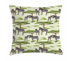 Wildlife Animals in a Forest Pillow Cover