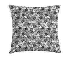 Palm Tree Leaves Sketch Art Pillow Cover