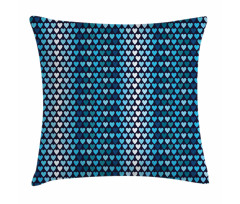 Blue Toned Heart Shapes Pillow Cover
