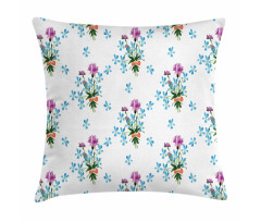 Colorful Spring Time Botany Pillow Cover