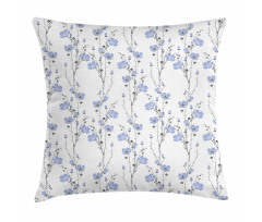 Blossoming Flax Flowers Pillow Cover