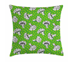 Digital Drawings of Broccoli Pillow Cover